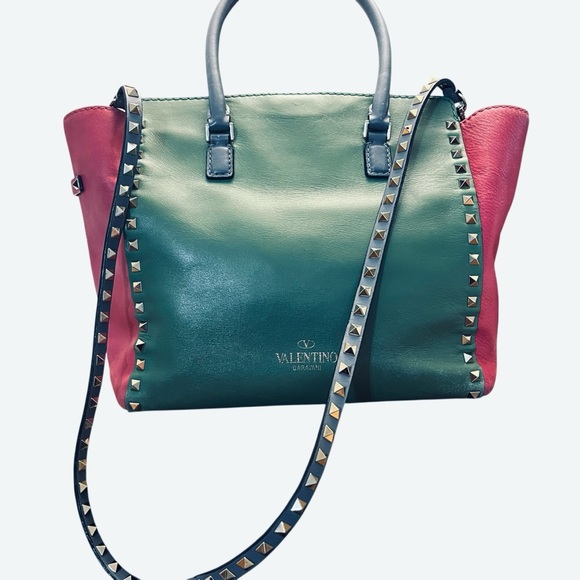 Valentino Garavani Rockstud Multicolor Medium Tote | Leather | Color Block - Picture 4 of 16